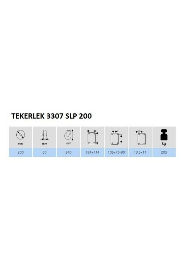 Kauçuk Mobilya-Masa-Sehpa Tekerleği 200 mm Çap (2 Adet Döner + 2 Adet Sabit Tekerlek) - 3