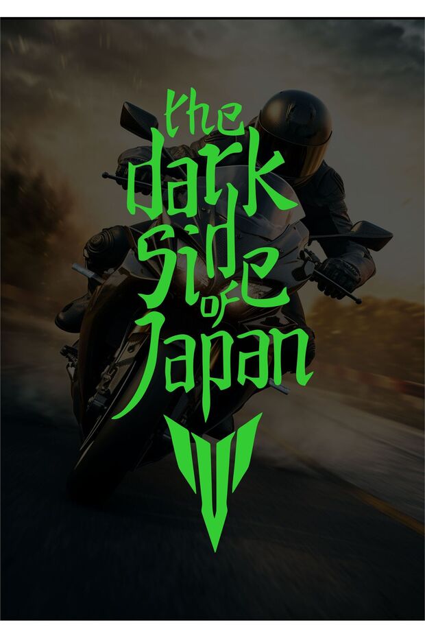 Motor Sticker the Dark Side of Japan – Green, Japanese Modified Sticker 10X23 cm