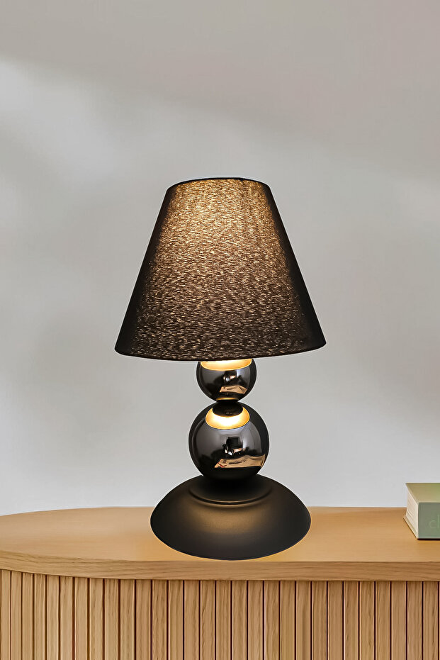 Nesrin Table Lamp Modern Design Wired Lampshade Night Light with Fabric Hat