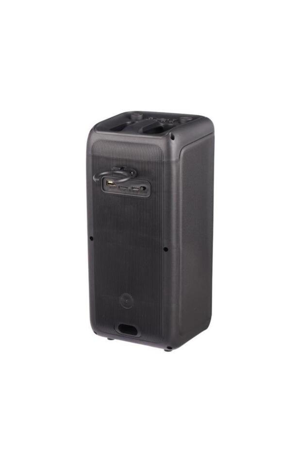 KTS-1973 Siyah Mikrofonlu RGB Ledli Taşınabilir Bluetooth Hoparlör Parti Speaker - 3