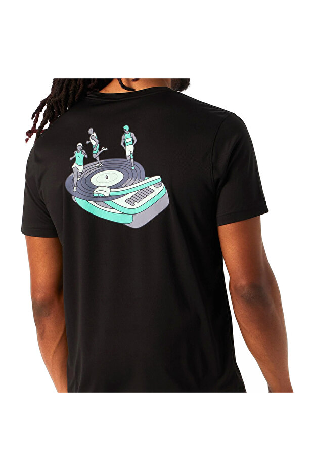 Graphics Erkek Siyah Koşu T-Shirt 52656401 - 2