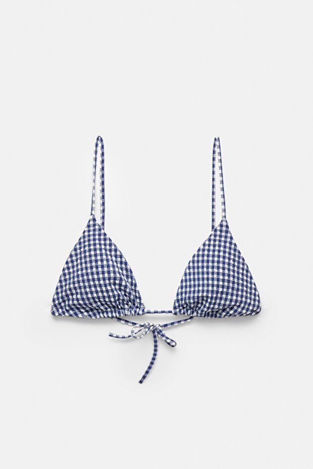 Pötikareli üçgen bikini üstü - 5