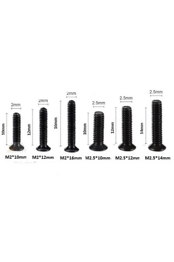 10-12-14-16mm Laptop Vidası 60 Adet Kilitli Poşetli - 2