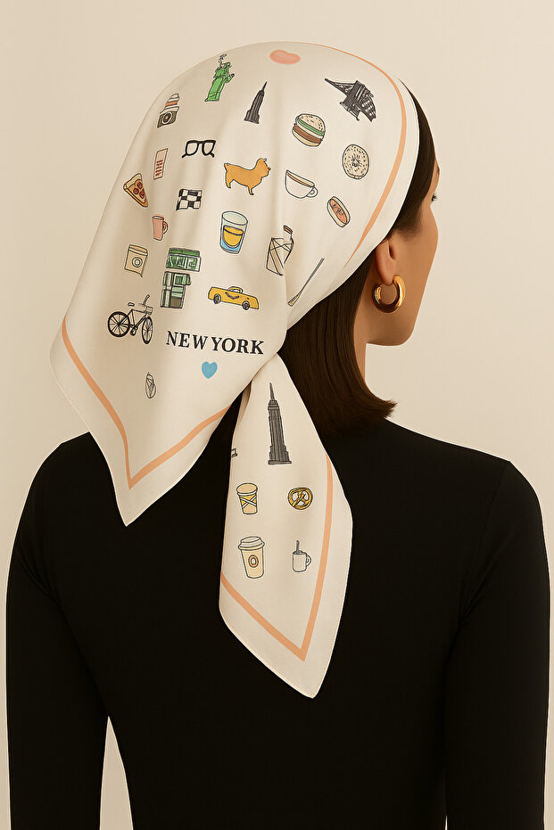 وشاح من الساتان بنمط الشكل - 5