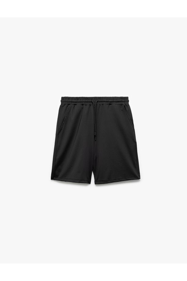 Beli Bağcıklı Cep Detaylı Oversize Bermuda Spor Şort - 3