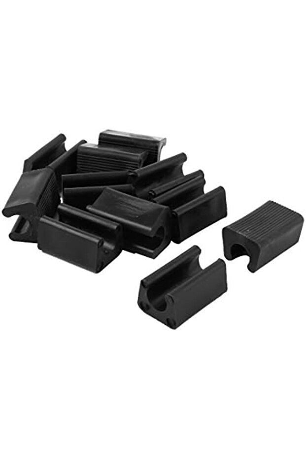 Plastic Furniture Feet Rectangle Shaped Non-Slip Chair Legs Tip 12pcs Black