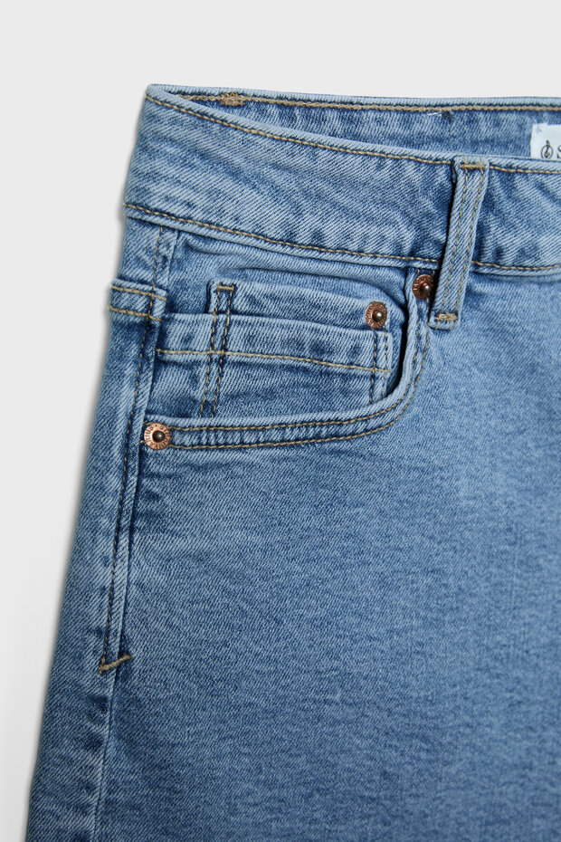 D85 Slim mom fit şort - 8