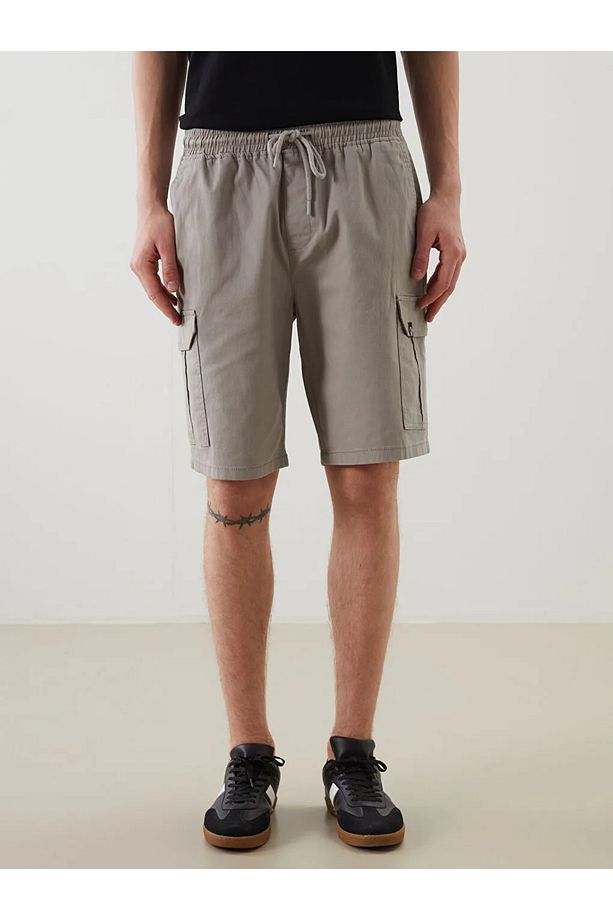 XSIDE Standart Kalıp Gabardin Erkek Kargo Şort - 2