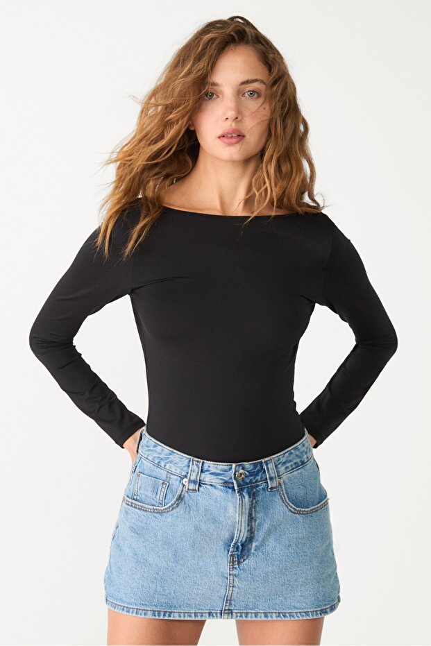 Denim şort etek - 1