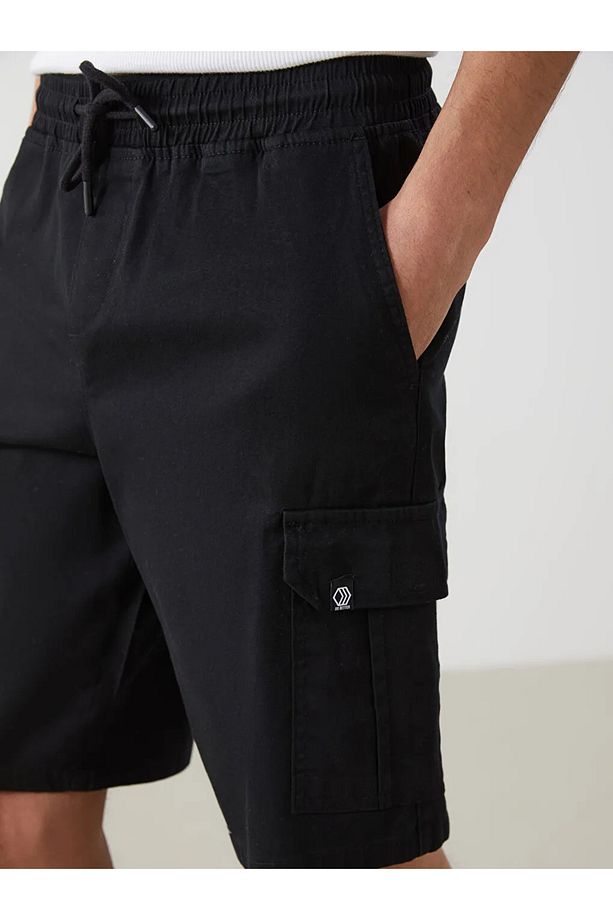 XSIDE Standart Kalıp Gabardin Erkek Kargo Şort - 3