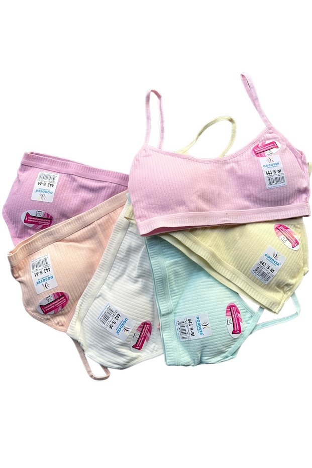Young Girl's Corded Rope Strap Padded Bustier 6 Pack