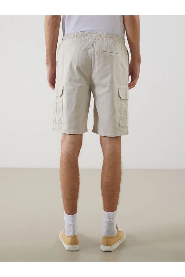 XSIDE Standart Kalıp Gabardin Erkek Kargo Şort - 4