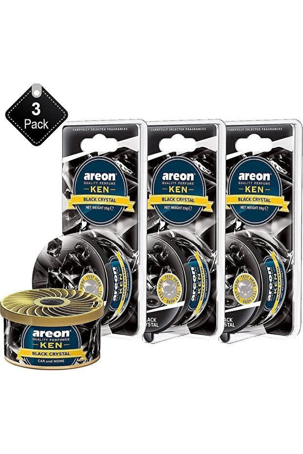Areon - Air Freshener Ken Black Crystal - (Pack of 3)