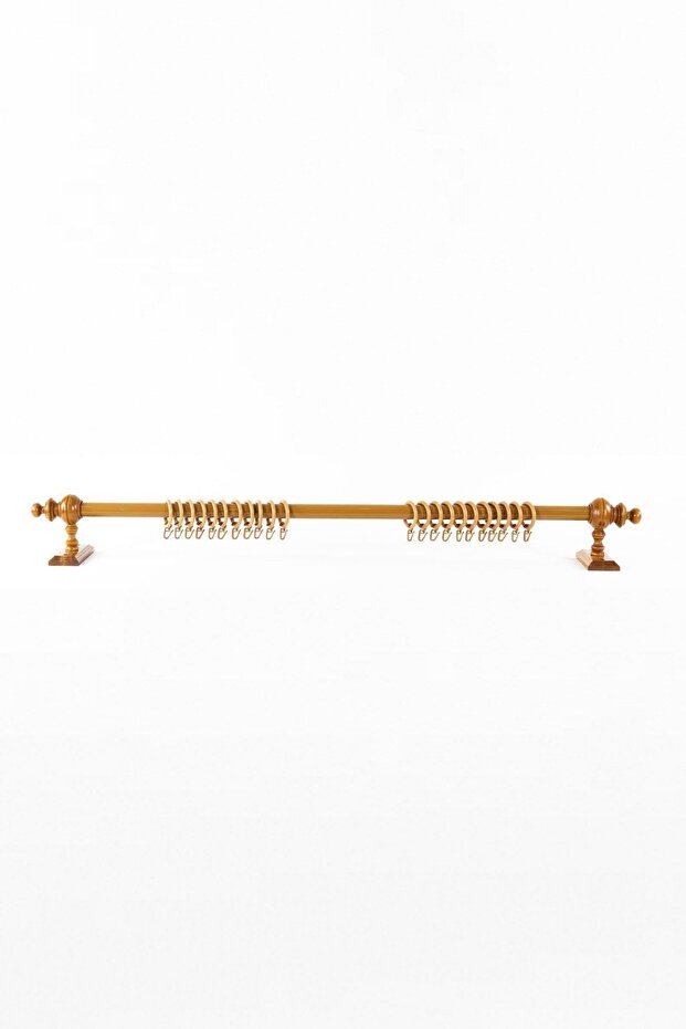 Meşe Raysız Ahşap Rustik Perde Askısı - Rustik Borusu 250 Cm - 2