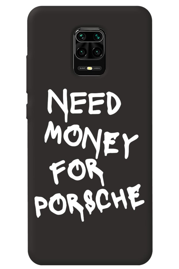 Xiaomi Redmi Note 9S Black Inside Velvet Need Money Patterned Silicone Phone Case
