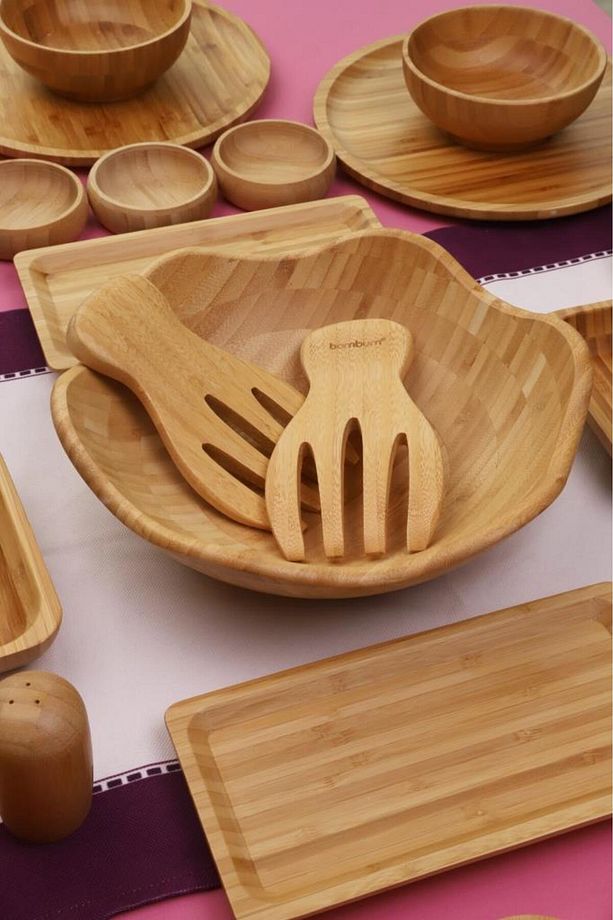 Bambu Glow 6 Kişilik 31 Parça Doğal Bambu Kahvaltı Takımı – Kahvaltı Seti Sunum Seti - 3