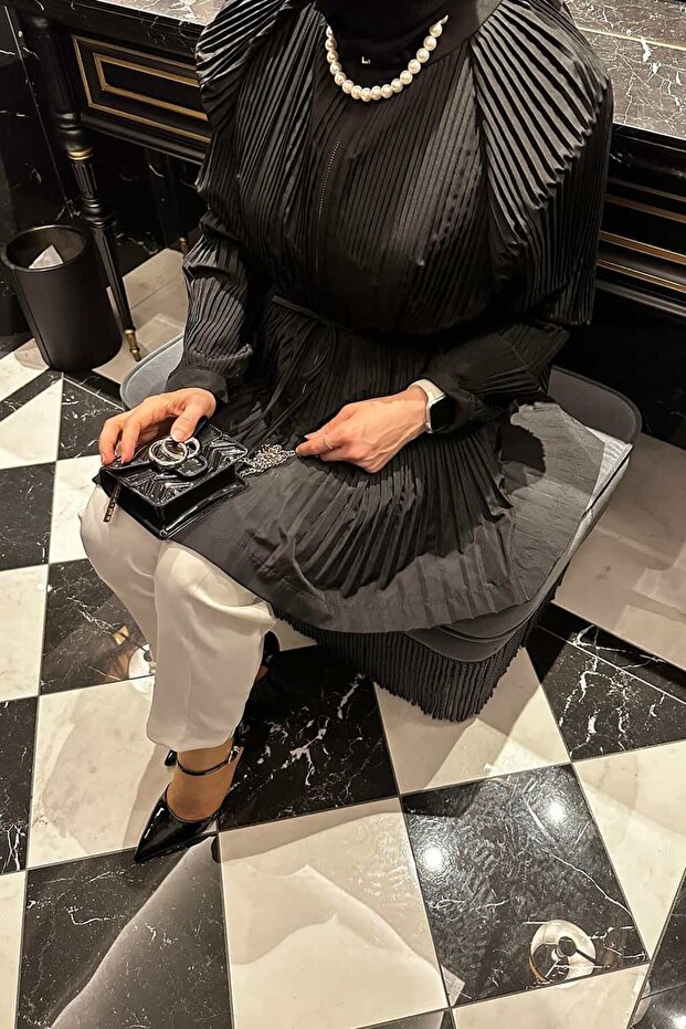 Ceket Micro Piliseli - Siyah - 5