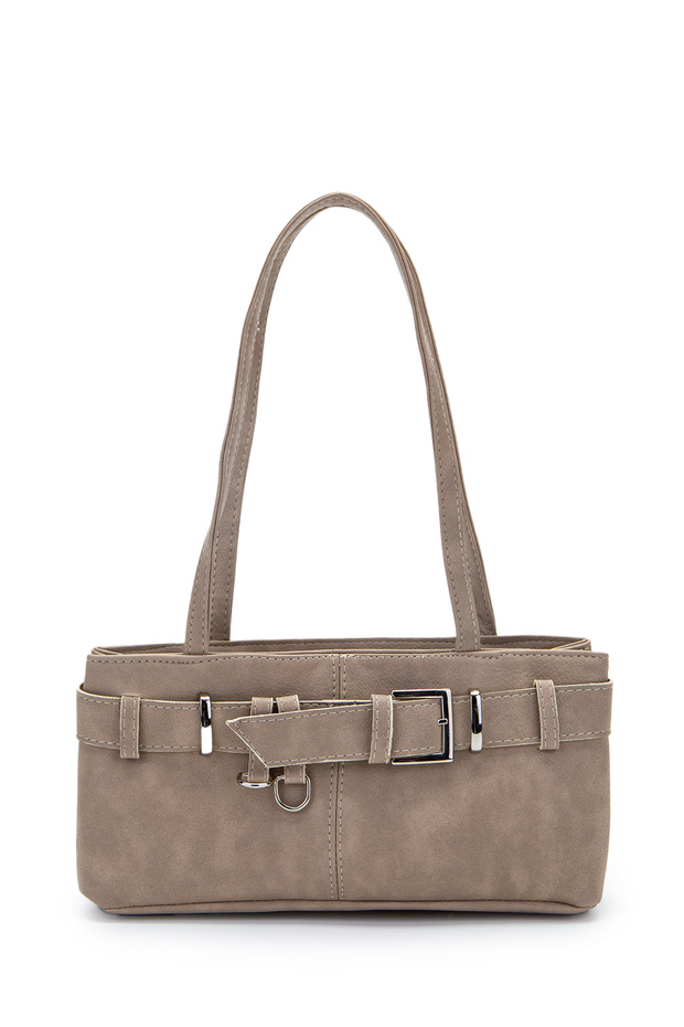 Belt Detailed Women's Shoulder Bag Birdy Beige