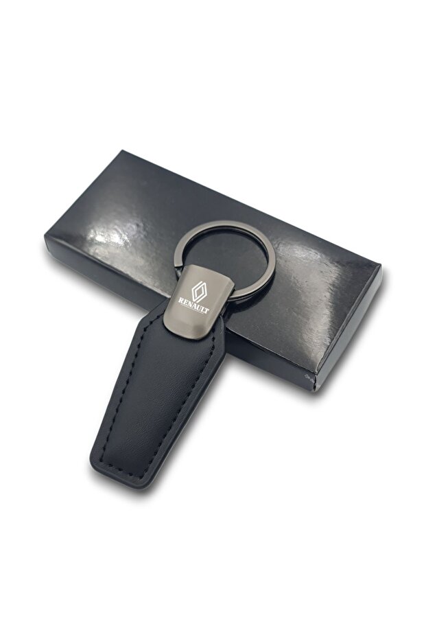 Renault Printed Metal Boxed Leather Car Keychain Byp-1597