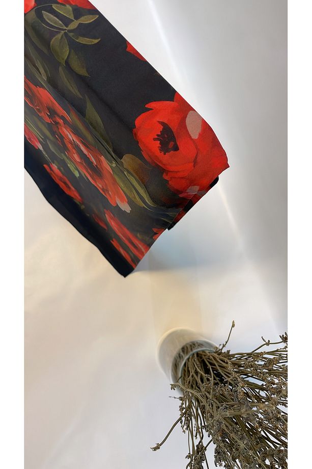 Şal - Yep Yeni Bir Kumaş Floş Hint İpeği Rikkat Desen Nadide Koleksiyon Moda Mağaza - 3