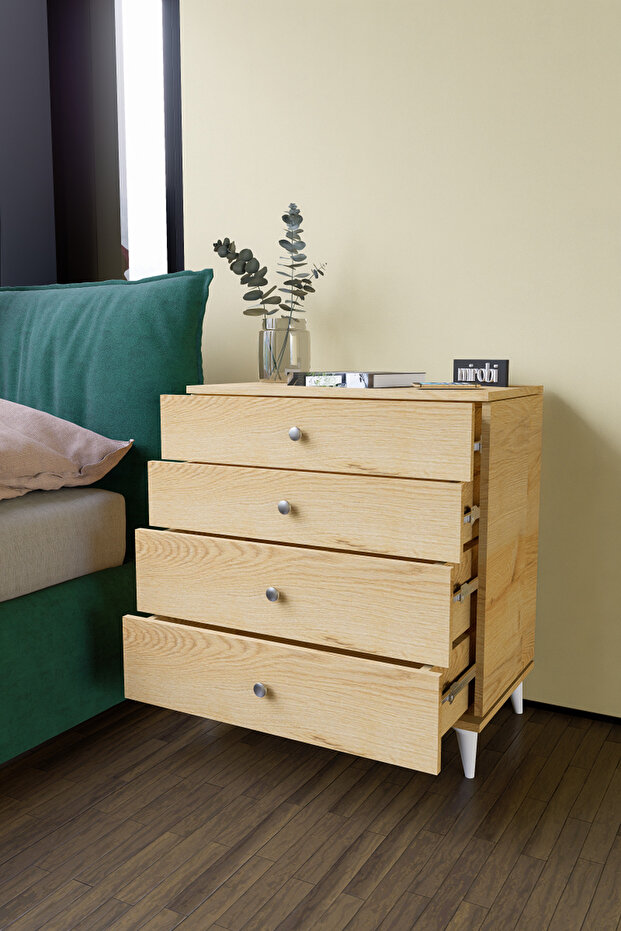 Mirabel Dekoratif 4 Çekmeceli ayaklı Şifonyer Rivoli - 4