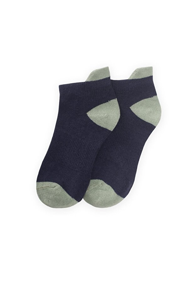 Children's Booties Socks with Soil and Toe Soil Color 5-12- Navy Blue-Çağla