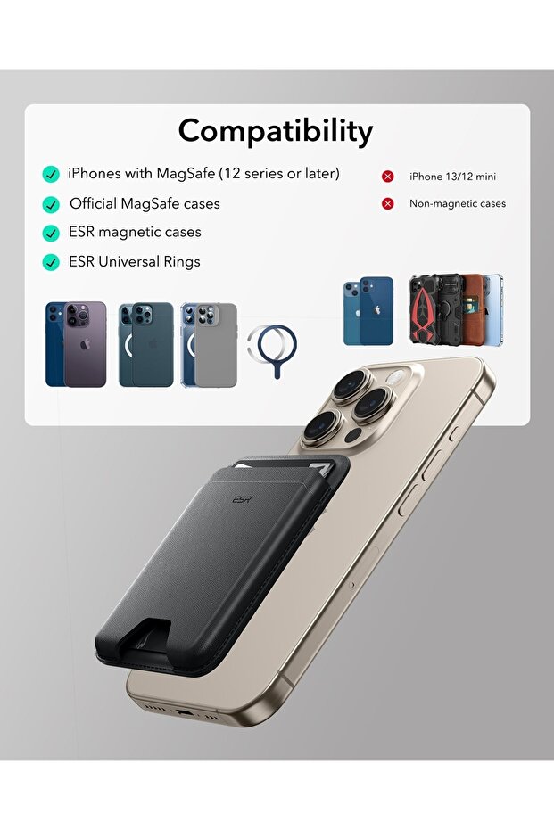 iPhone Cüzdan Halolock Magsafe Boost Wallet - Dark Mavi - 5