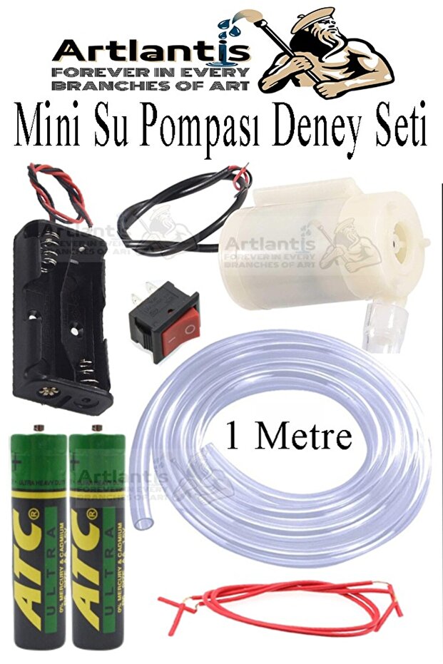 Mini Su Pompası Deney Seti 1 Adet Hortum Pil Yatağı Anahtar Mikro Dalgıç Pompa Solonoid Su Pompası K - 1