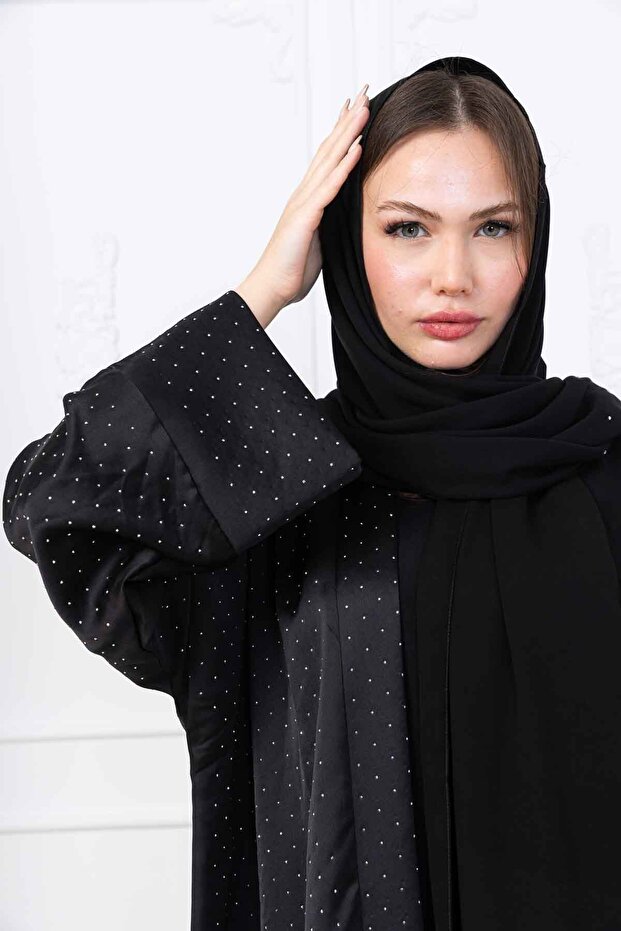 Taş Detaylı Abaya - 1