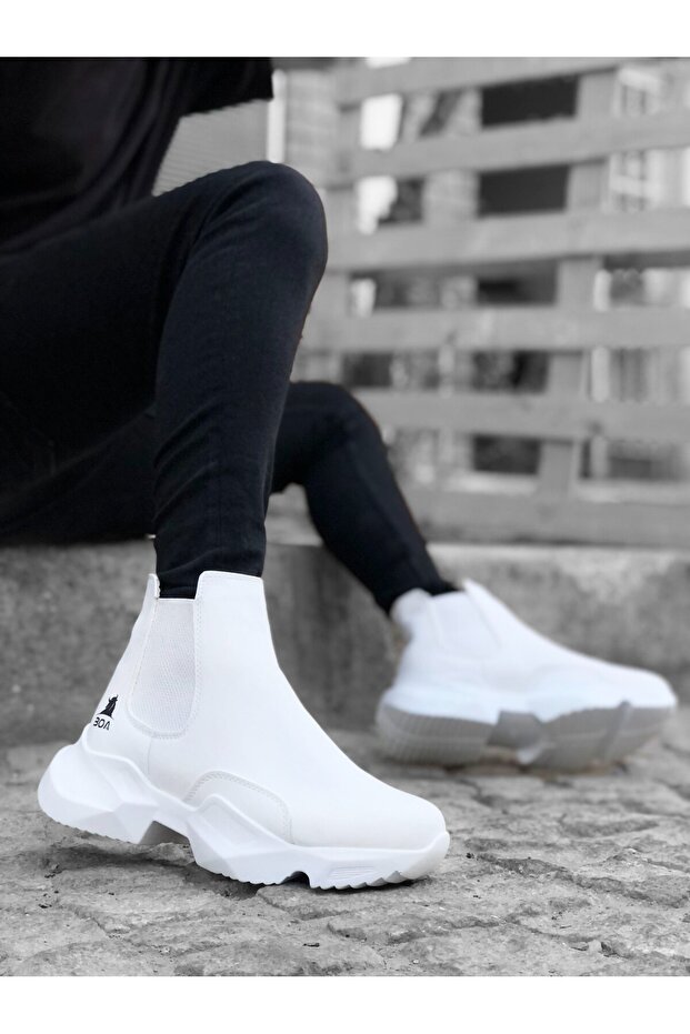 Elastic Men's Sports Boots White (White Sole)