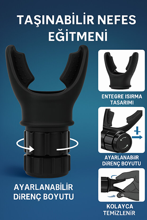 Anorsel Ayarlanabilir Dirençli Nefes Egzersiz Aleti