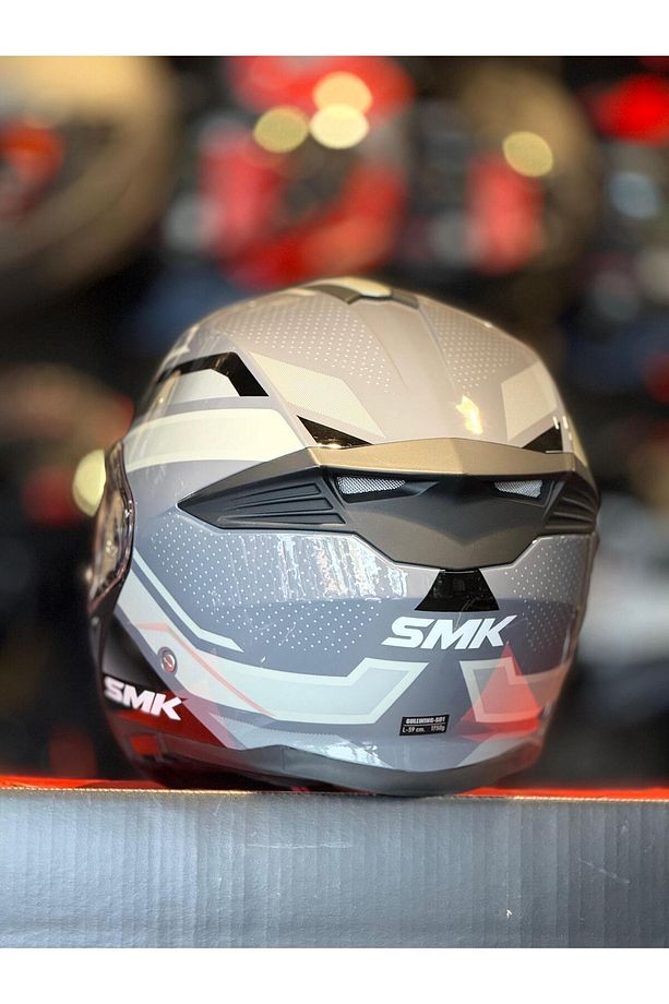 Gullwıing Supertour Gri Siyah Çizgili Çene Açılır Kask (ECE 22.06) (Fit Kalıp) - 4