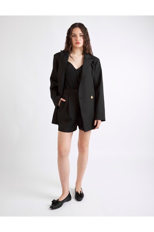 Amadea Siyah Kadın Şort - 4