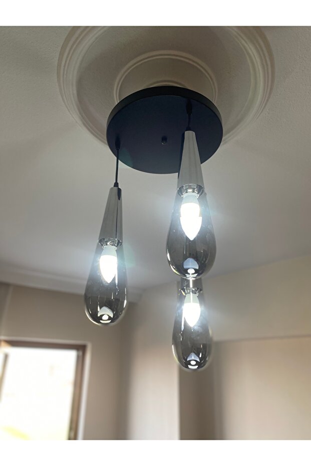 FÜME CAMLI AMPÜLLÜ AVİZE - 5