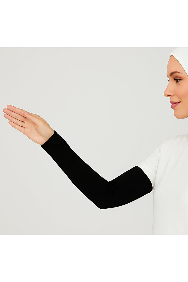 كم حجاب قطني ممشط ليكرا أسود
