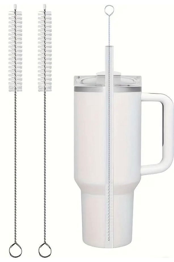 2 Adet Paslanmaz Çelik Pipet Temizleme Fırçası, Stanley 40/30/20 oz Uyumlu,Pipet Temizleme Aracı - 1