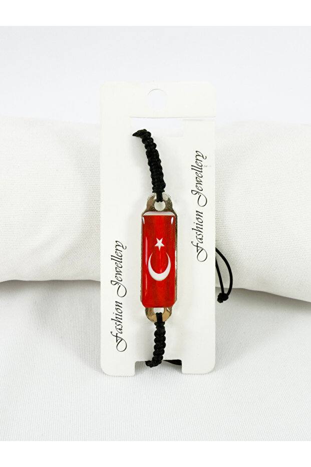 سوار مستطيل العلم التركي مع رفع حجم الرباط قابل للتعديل باللون الأحمر - 1