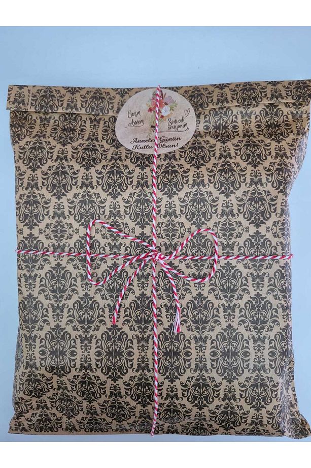 20 Adet 30x40 Damask Desenli Hediye Poşeti Hediye Paketi Büyük Boy - 8