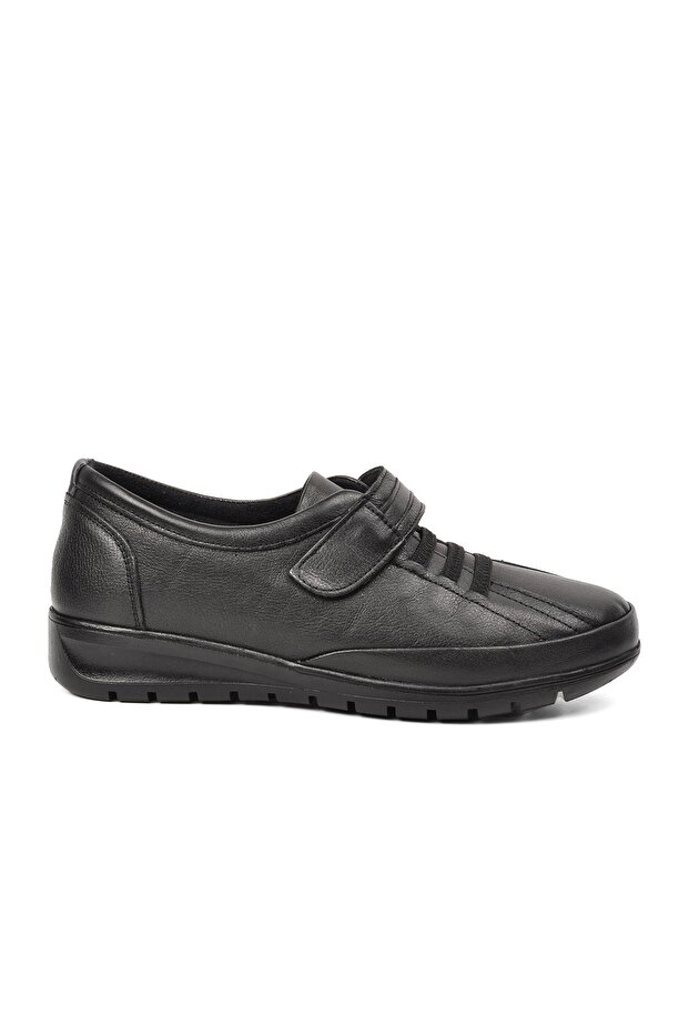 Black Women's Genuine Leather Flat Casual Casual Shoes