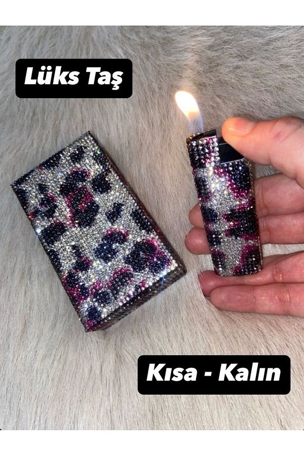 Taşlı Sigara Kutusu ve Çakmak ( KISA - KALIN ) - 1