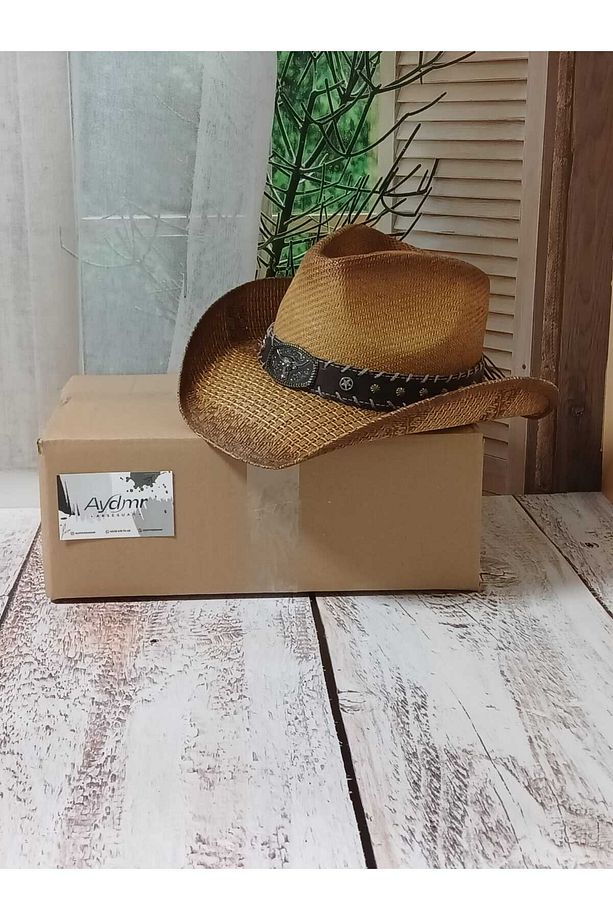 Unisex Lüks Kovboy Hasır Şapka - 3