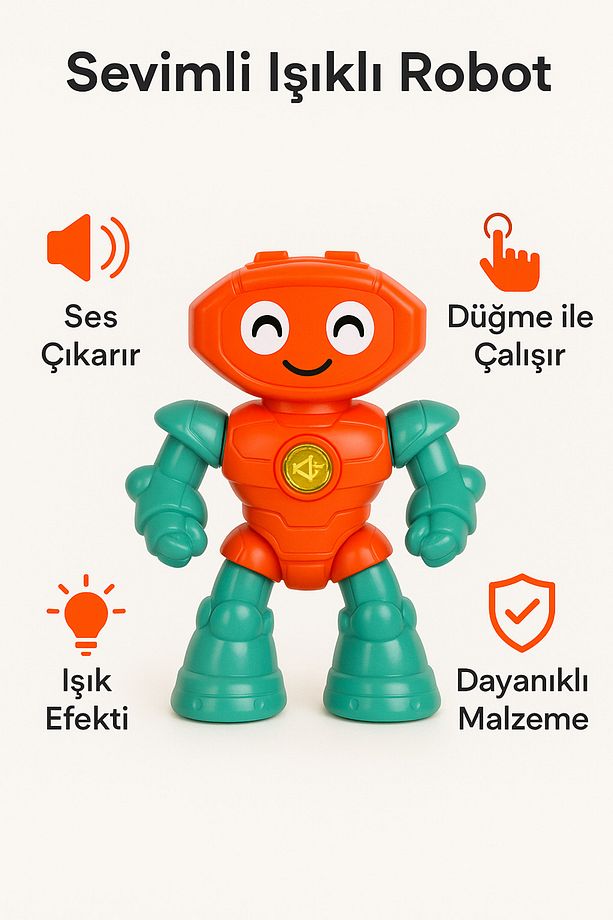 Işıklı Robot Taklit Sesli Çok Fonksiyonlu Mini Robot - 5