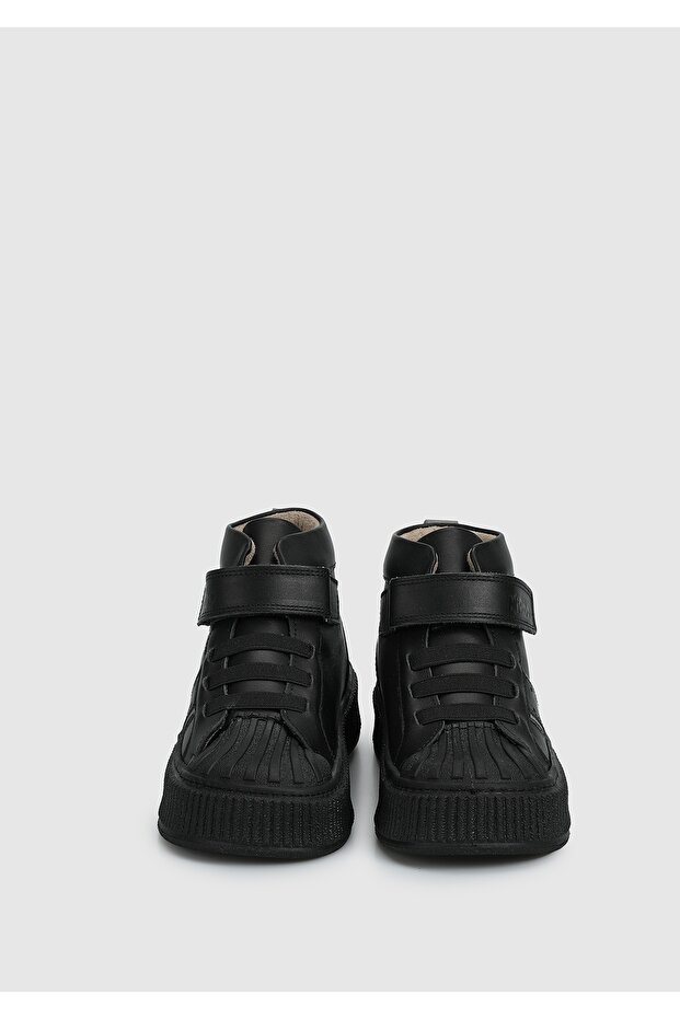 Siyah Deri Erkek Çocuk Bot - 3