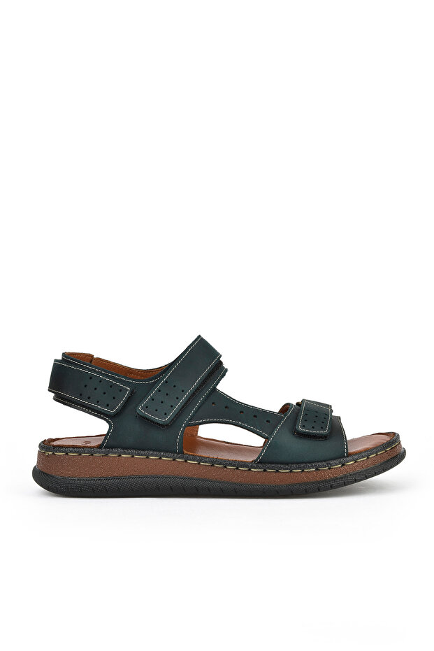 , Men's Genuine Leather Sandals 1511045 Zs6 Green