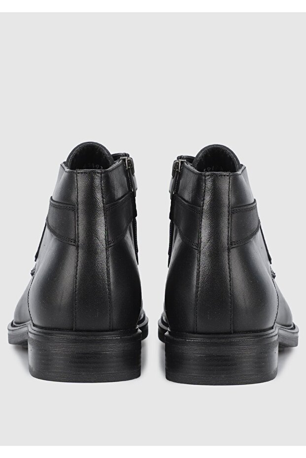 Siyah Deri Erkek Bot - 4