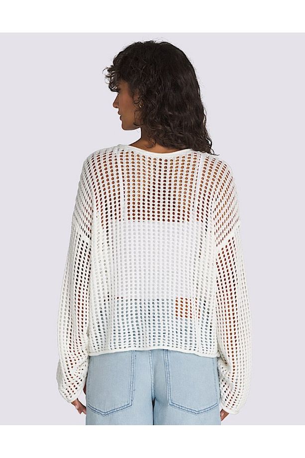 Mila Open Knit Crop Crew - 3