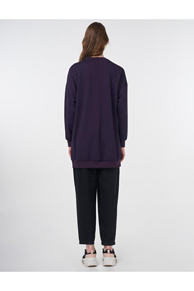 Dokulu Basic Sweatshirt Mor - 5