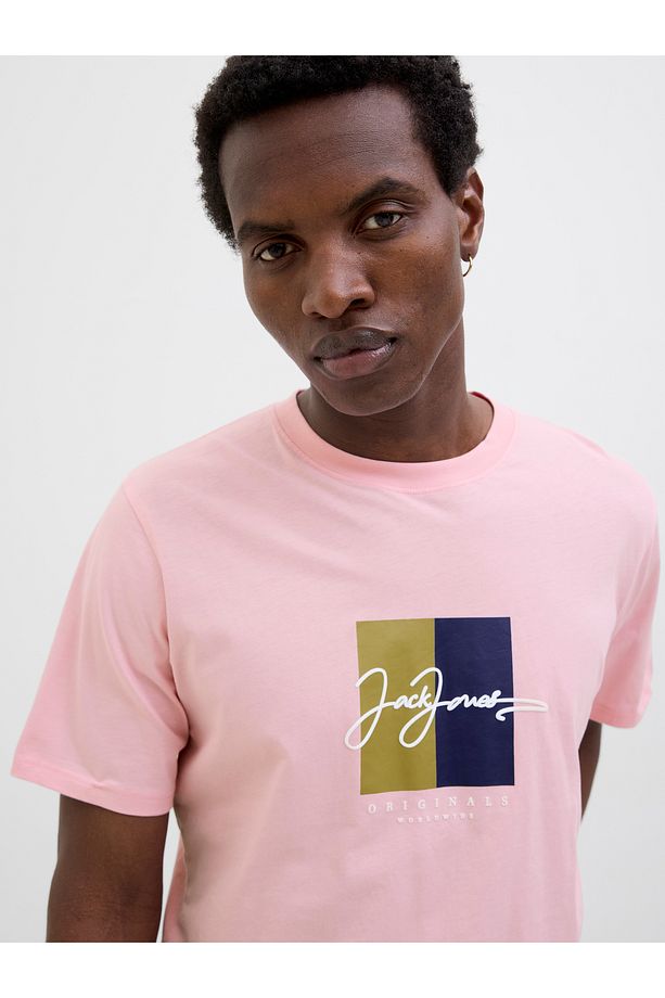Jack Jones Jorfrederıksberg Box Scrıpt Tee Ss Cn Ln Erkek Pembe Tshirt 12278266-20 - 4