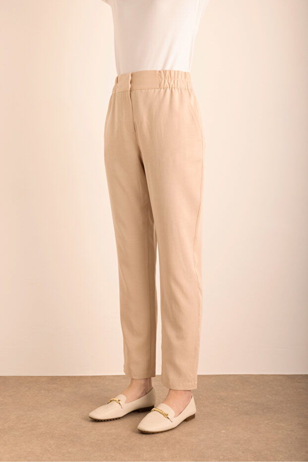 Bej Cotton Pantolon - 3