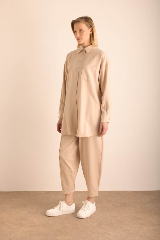 Bej Cotton Tunik - 4